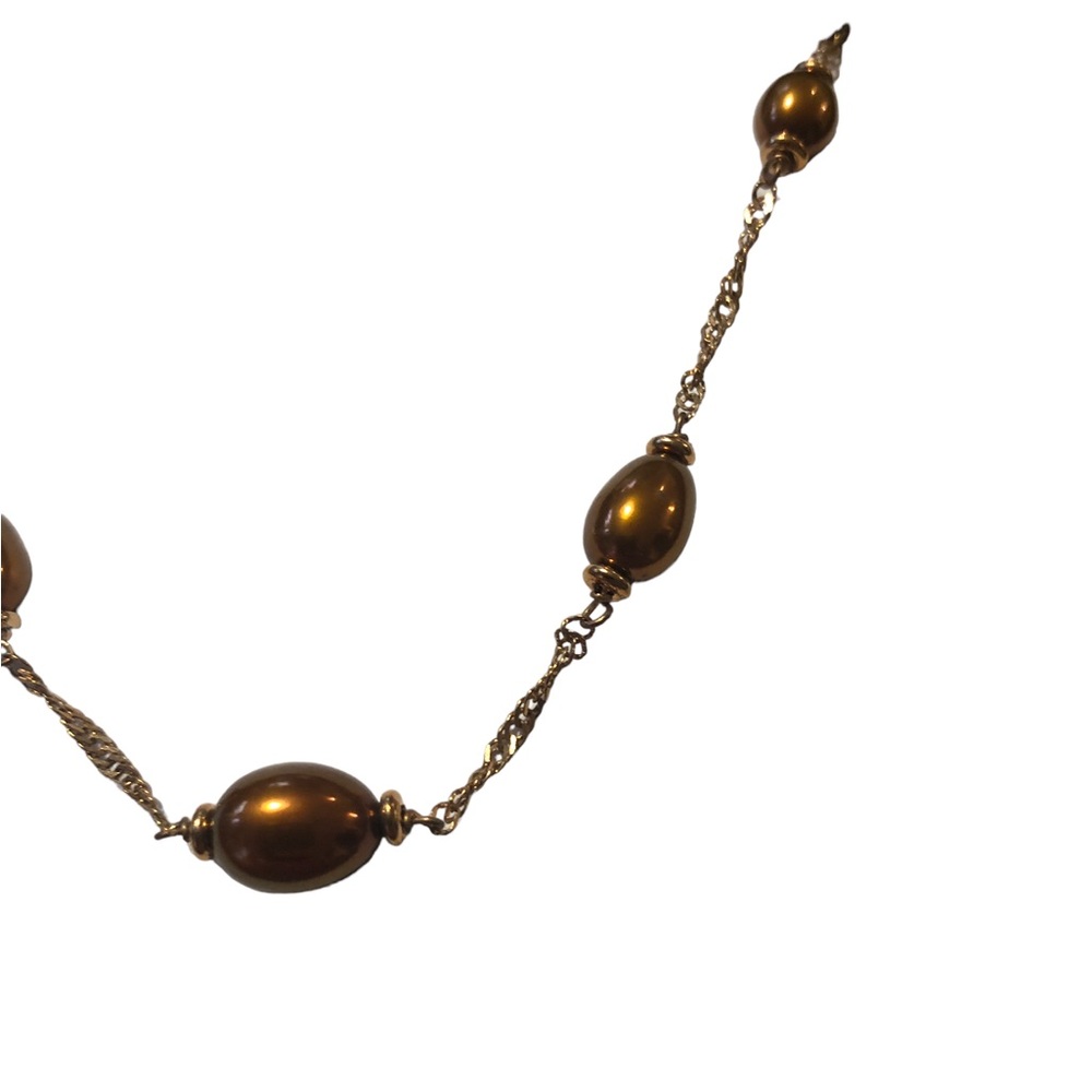 Honora Bronze Pearl And Rose Gold Tone Metal Necklace With Original Box - Picture 4 of 6